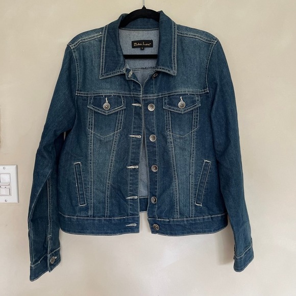 Jackets & Blazers - Buba Love Women's Blue Denim Jean Jacket Size L Classic Trucker Style
